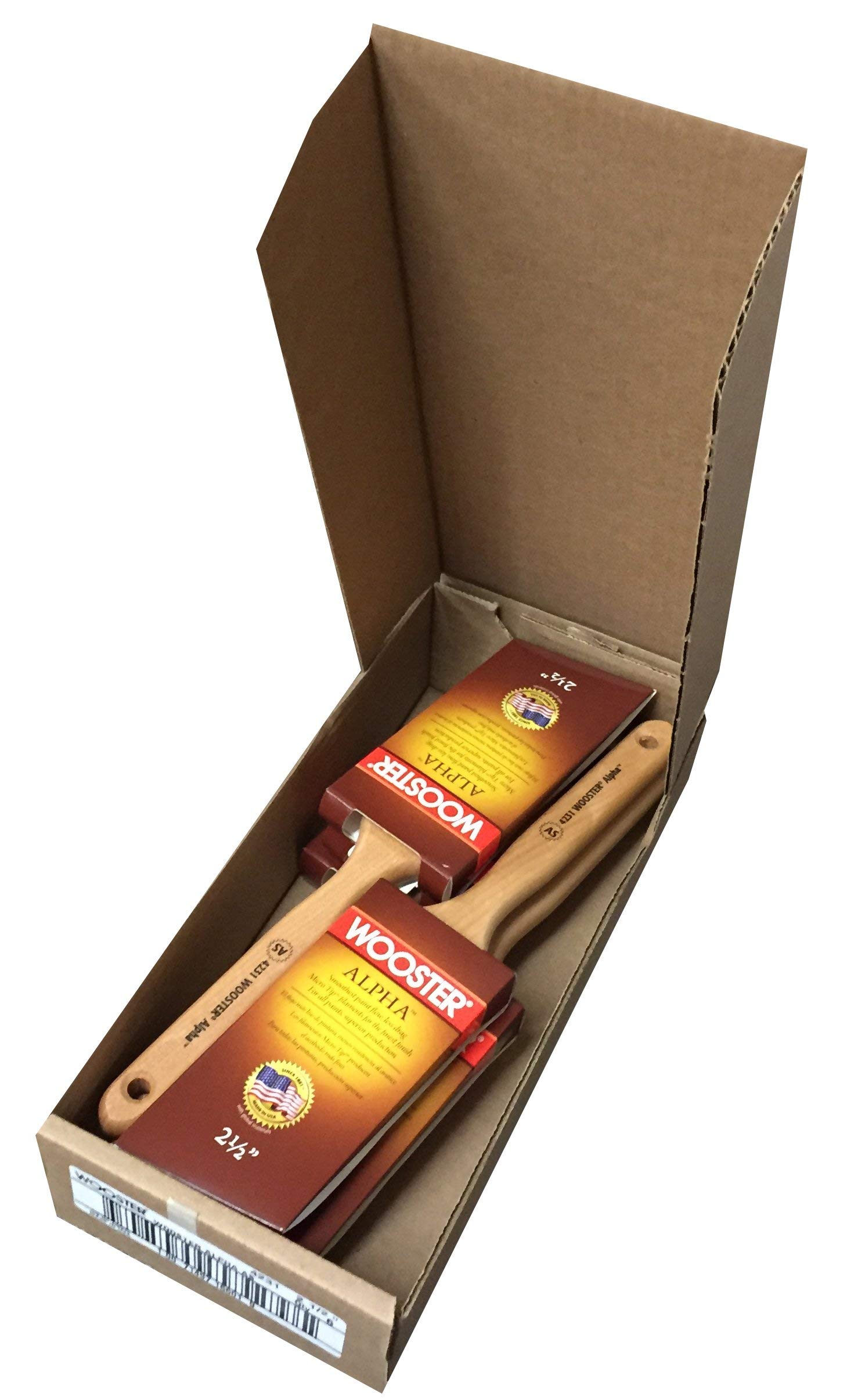 Wooster Brush 4231-2-1/2 Inch Alpha Angle Sash Paintbrush, Pack of